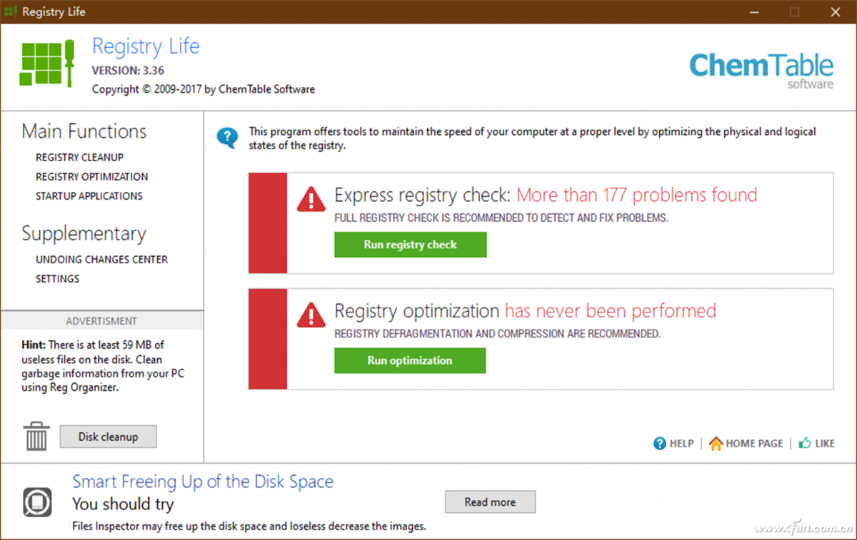注册表优化免费软件Registry Life使用方法