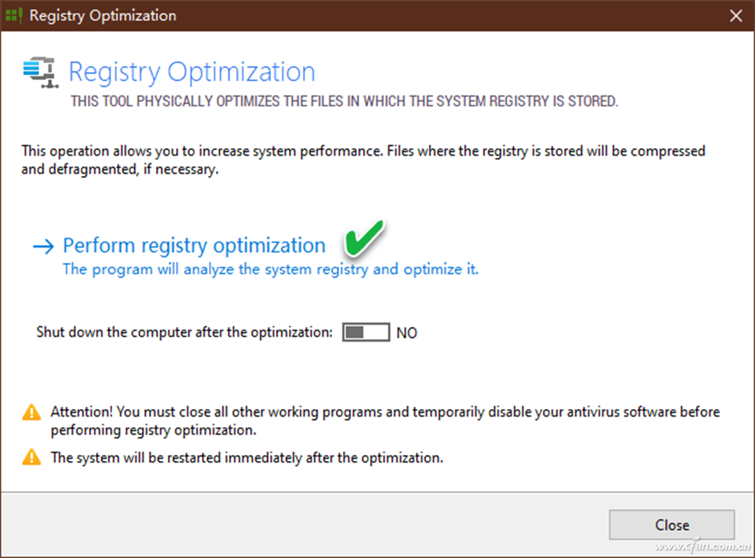 注册表优化免费软件Registry Life使用方法